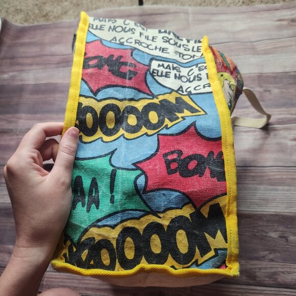 ⭐️ Chaudry Pop Art Comic Book Yellow Style Canvas Tote Purse - Picture 7 of 13